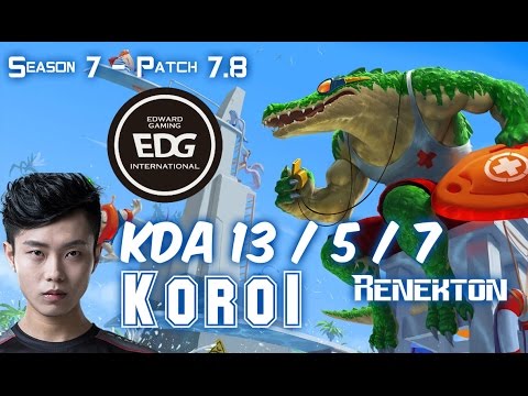 Koro1 RENEKTON vs JAYCE Top - Patch 7.8 KR Ranked