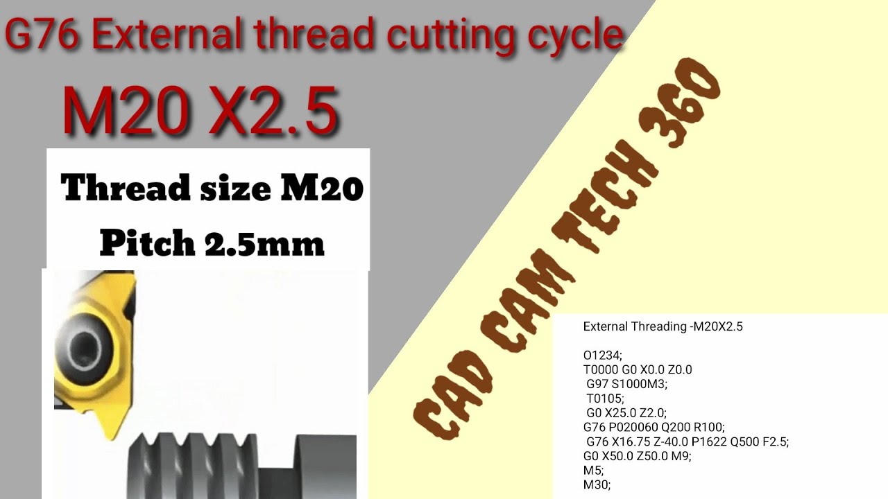 G76 Thread cutting cycle || cnc turning programme || Threading cycle || External thread