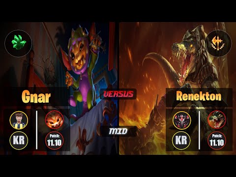 Untara GNAR (Mid) [Grasp of the Undying] VS RENEKTON - Grandmaster KR Patch 11.10