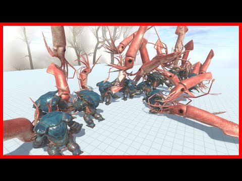 COLLOSAL SQUID VS RANTHORN (20V20) - ANIMAL REVOLT BATTLE SIMULATOR