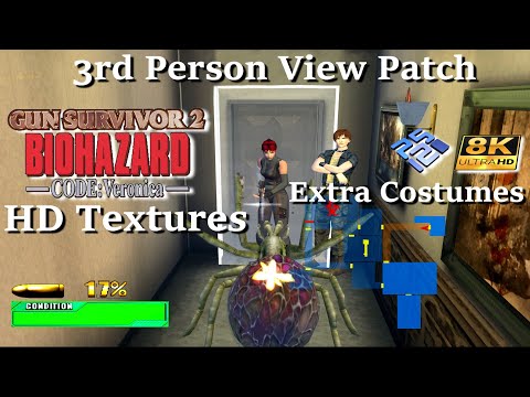 Resident Evil Survivor 2: Code Veronica HD Textures 8K | pcsx2 v2.1 | PS2 3rd Person Mode Gameplay