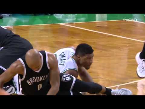 Marcus Smart Pass to Jeff Green Slam Dunk Nets vs Celtics December 26 2014 NBA