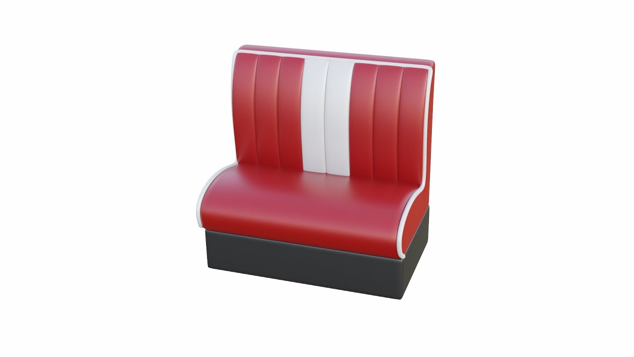 Retro Diner Booth 1 3D Model