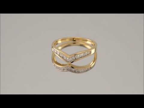 9ct Gold 1/4ct Diamond Wishbone Ring - D8074