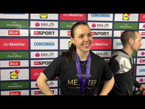 Céline Stettler nach dem Gewinn des Meistertitels 2023