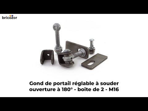 Gond de portail réglable à souder ouverture à 180° - boîte de 2 LOCINOX