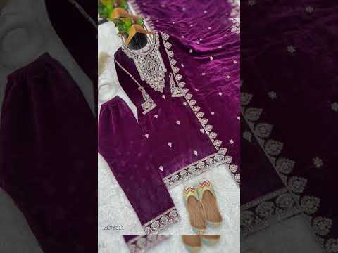 Winter Velvet Suit design#dress #fashion #velvet #viralvideo