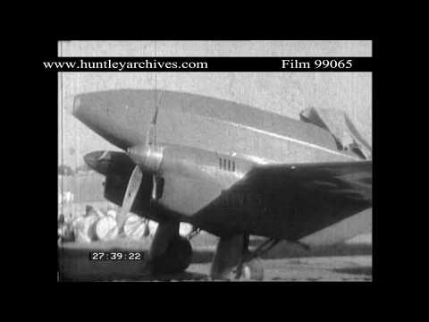 1934 England-Australia MacRobertson Air Race.  Archive film 99065