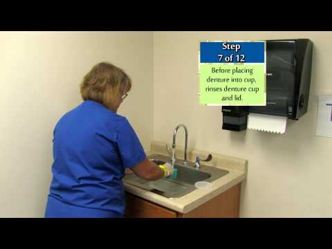 05 Cleans upper or lower denture