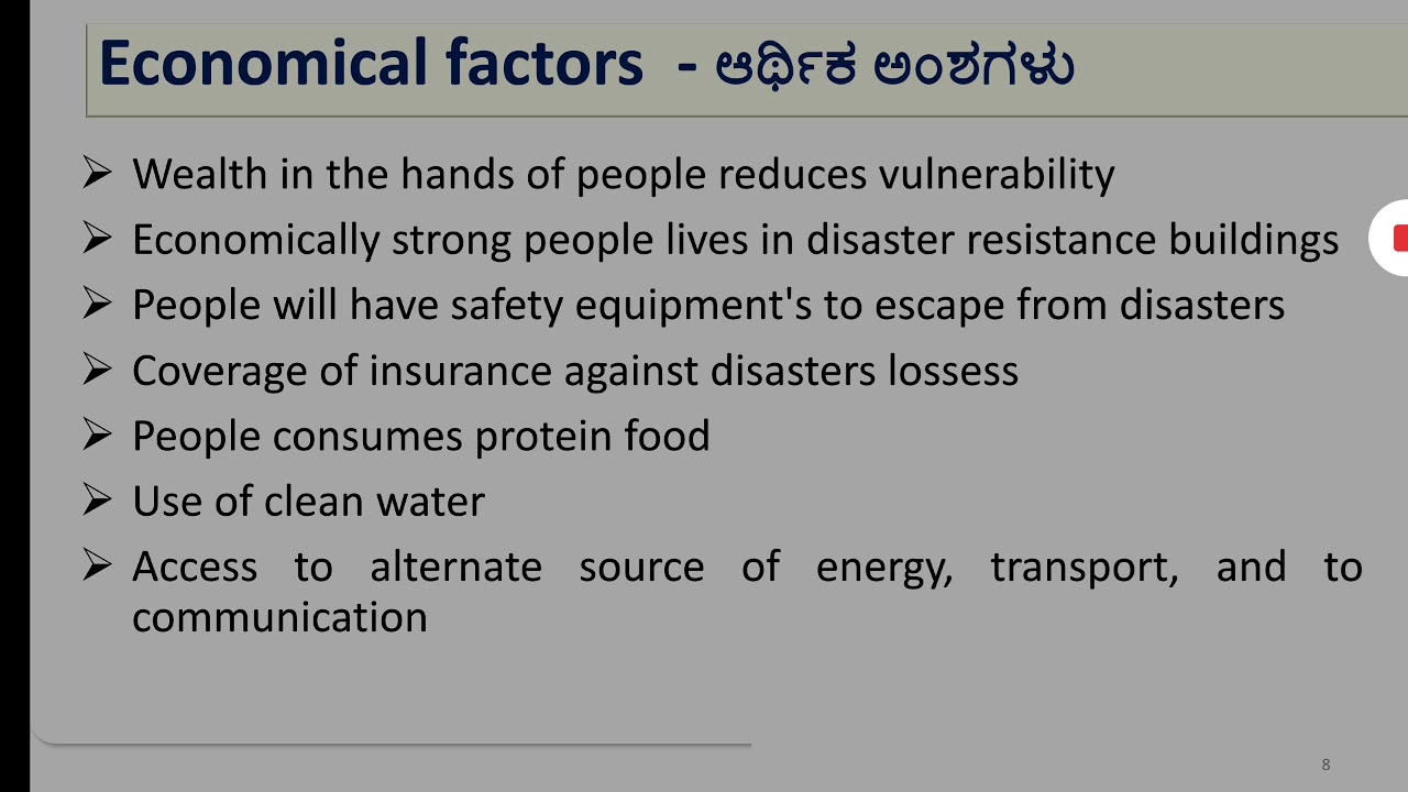 Disaster management session 15: vulnerabilities , factors affecting vulnerabilities UOM