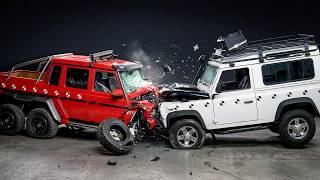 Crashing Mercedes G63 VS Land Rover Defender - Diecast Crash Test in Slow Motion RP