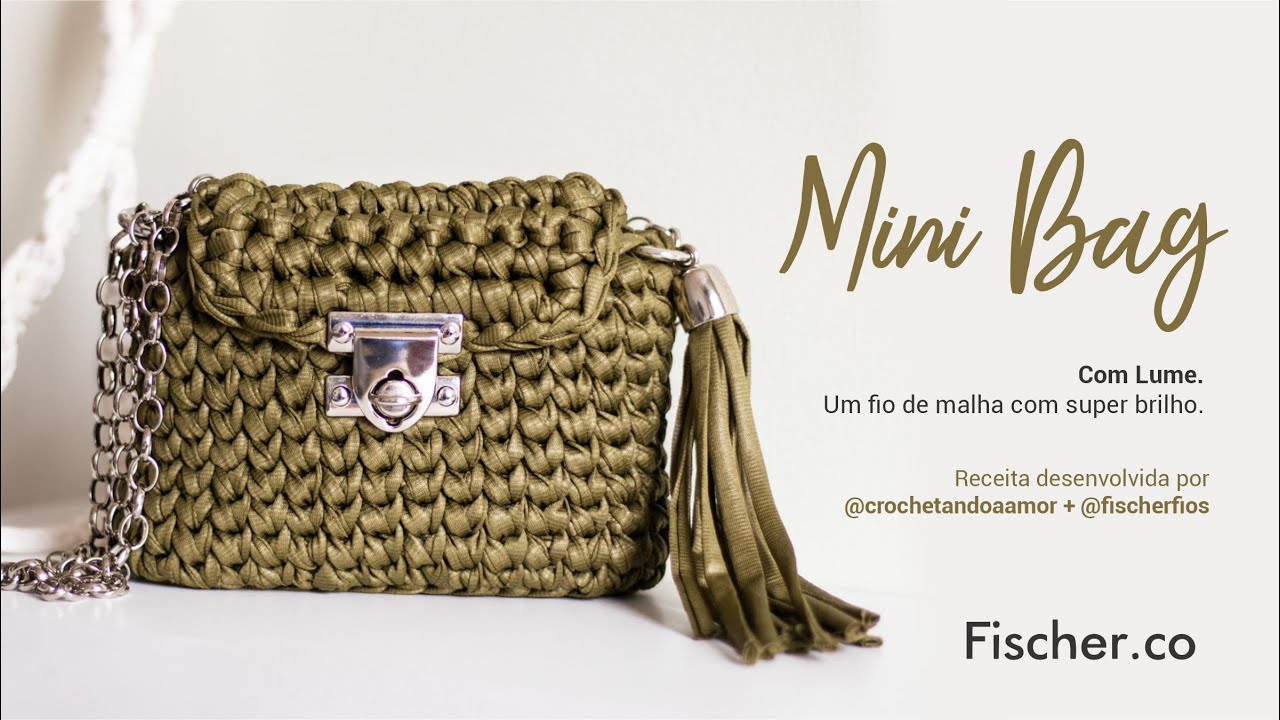 Mini crochet bag made with Fischer's LUME yarn (By Bianca Almeida)