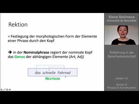 Einführung in die Sprachwissenschaft: Thema 13 - Syntax: Phrasen und Konstituenten