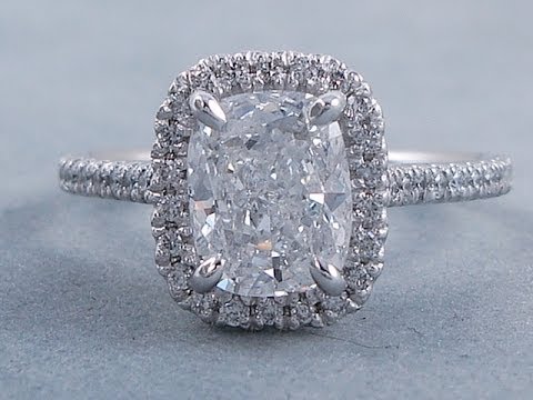 1.85 ctw Cushion Cut D SI2 Diamond Engagement Ring - BigDiamondsUSA