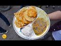 Patna Breakfast 5 Poori Chole, 2 Jalebi, 1 Dahi Vada, Raita At Uday Nashta Thali l Patna Street Food