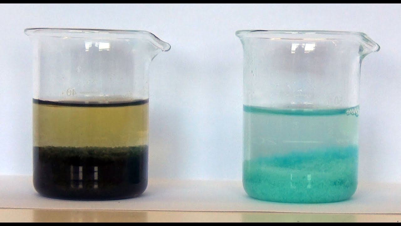 Reacciones de precipitación, hidróxidos de hierro y cobre