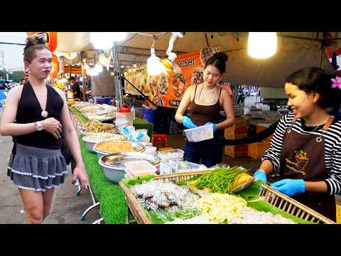 Popular street food, Riverside Garden Road, Takhmao City, Kandal Province