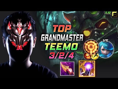 GrandMaster Teemo TOP vs Gwen - 천상계 장인 탑 티모 템트리 룬 내셔 집공 ティーモ Тимо 迅捷斥候 提摩 - LOL KR 11.10