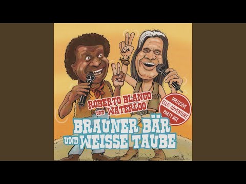 Brauner Bär und weisse Taube