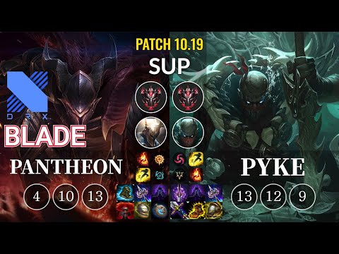 DRX Blade Pantheon vs Pyke Sup - KR Patch 10.19