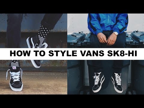 Part of a video titled HOW TO STYLE VANS SK8-HI - YouTube