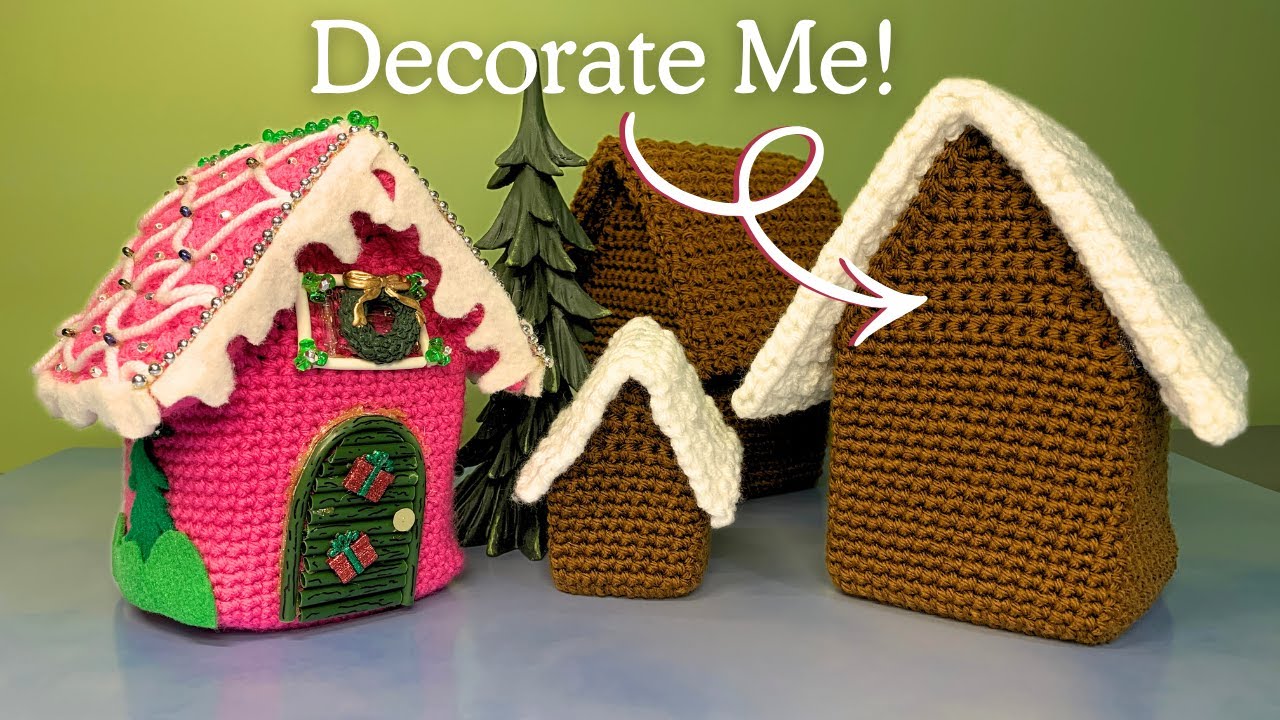 Crochet Gingerbread House Tutorial [Size is Customizable!]