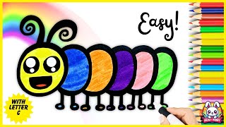 How to Draw a CATERPILLAR! Step by Step | Kids Caterpillar Drawing (Super EASY!)