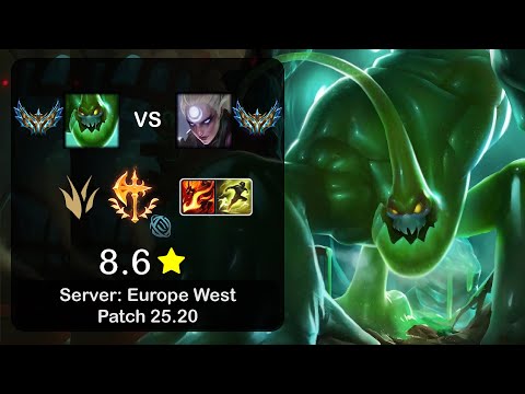Zac Jungle vs Diana - EUW Challenger - Patch 25.20