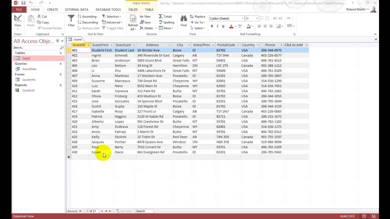 Microsoft Access 2013