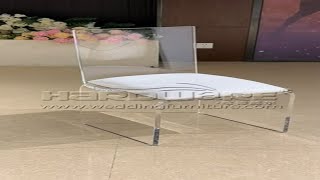 Acrylic Back Chair with Leather Cushion.#weddingchair
