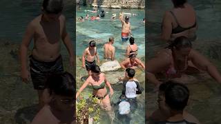 ☀️Magic Of The Fun White Pamukkale Turkey -Sunny Day💦 #pamukkale #cleopatra #swimmingpool