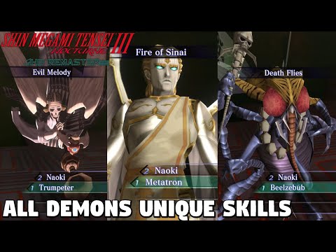 Shin Megami Tensei 3 Nocturne HD Remaster - ALL Demons Unique Skills