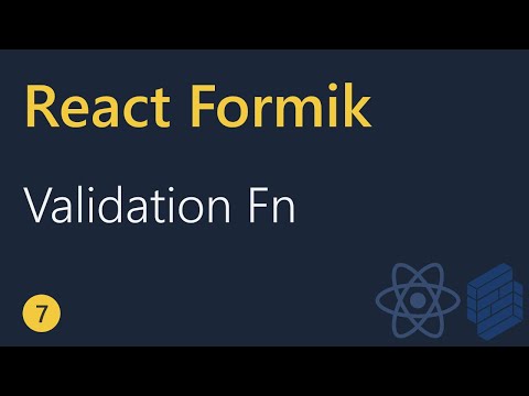 React Formik Tutorial 7 Validation function