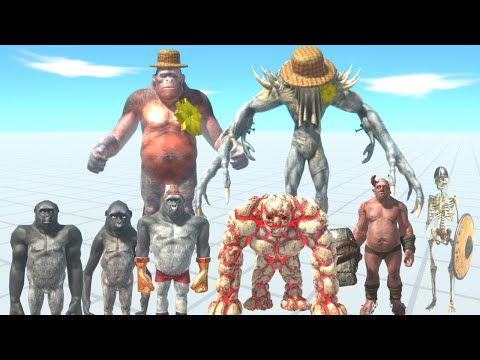 GORO + SCOURGE SHERIFFS ATTACK PRIMATES + INFERNALS   ANIMAL REVOLT BATTLE SIMULATOR