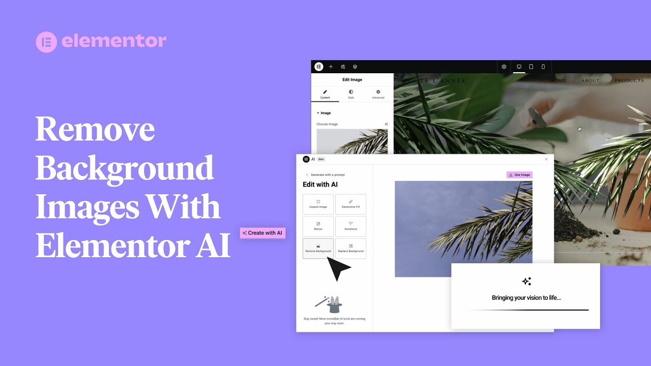 Remove Background Images With Elementor AI