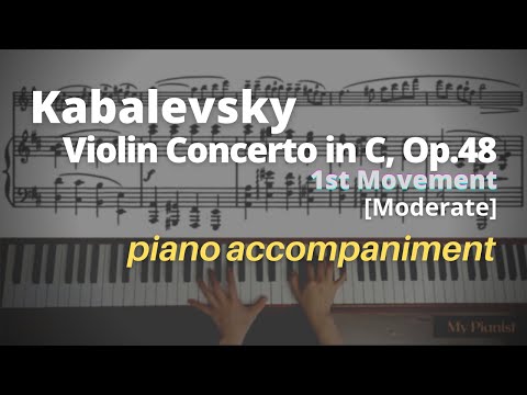 Kabalevsky - Violin Concerto in C, Op.48, 1st Mov: Piano Accompaniment [Moderate]