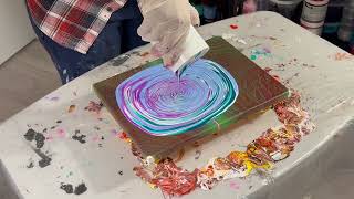 Simply GORGEOUS split cup pour - A simple and quick fluid art technique for beginner!! TRY this ❤️