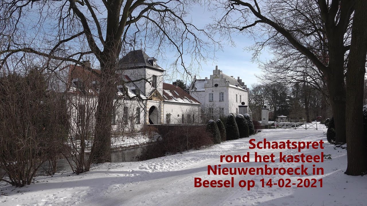 Schaatspret rond kasteel Nieuwenbroeck in Beesel