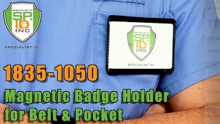 Horizontal Magnetic Badge Holder - Secure Fold Over for Shirt Pocket or Scrubs by Specialist ID