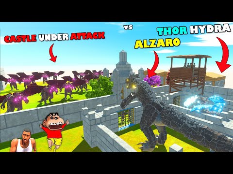 GODS of DESTRUCTION Attacked CASTLE of ALZARO & THOR HYDRA in Animal Revolt Battle Sim SHINCHAN CHOP