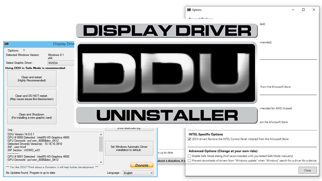 ลบ driver การ์ดจอ ด้วยโปรแกรม Display Driver Uninstaller (DDU)