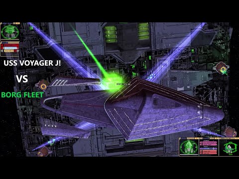 USS Voyager J VS Borg Fleet | Star Trek Ship Battle | Bridge Commander |