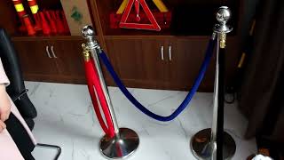 Retractable Belt Crowd Control Barrier Stanchion Stainless Steel Queue