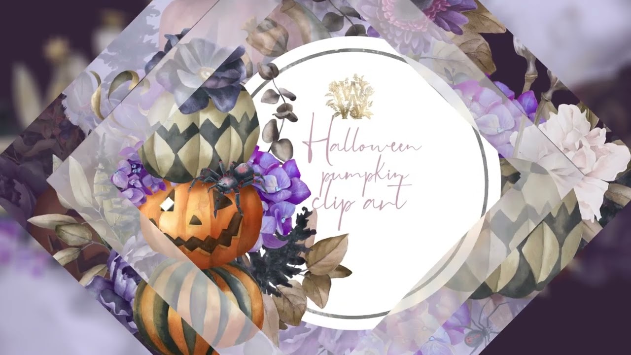 Watercolor Halloween clipart, trick or treat clip art, happy pumpkin PNG