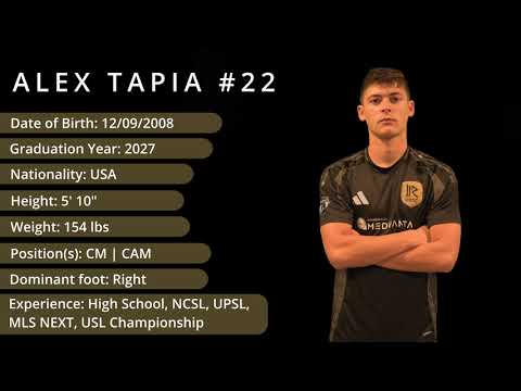 Alex Tapia | Class of 2027 | USL Championship Academy | MLS NEXT AD | CM/CAM | GPA 4.0