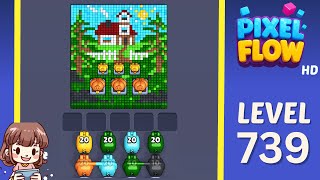 Pixel Flow Level 739 Solution Walkthrough