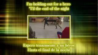 Glee - Holding out for a Hero / Sub spanish with lyrics