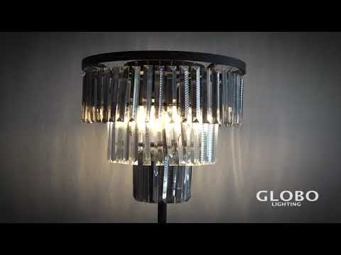 Globo 15695S - Stojací lampa NAXIS 3xE27/40W/230V pr. 40 cm černá