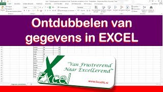 Excel - Dubbele gegevens verwijderen in Excel - Ontdubbelen - Unieke lijst met filter in Excel