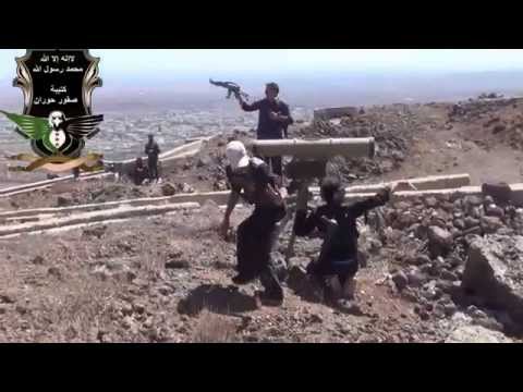 استهداف وتدمير رتل من الدبابات بصاروخ كورنيت من قبل كتيبة صقور حوران في ريف درعا